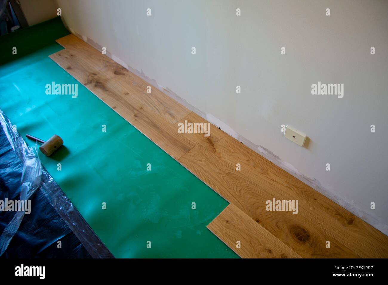 Installation of a Floating Floor Stock Photo Alamy