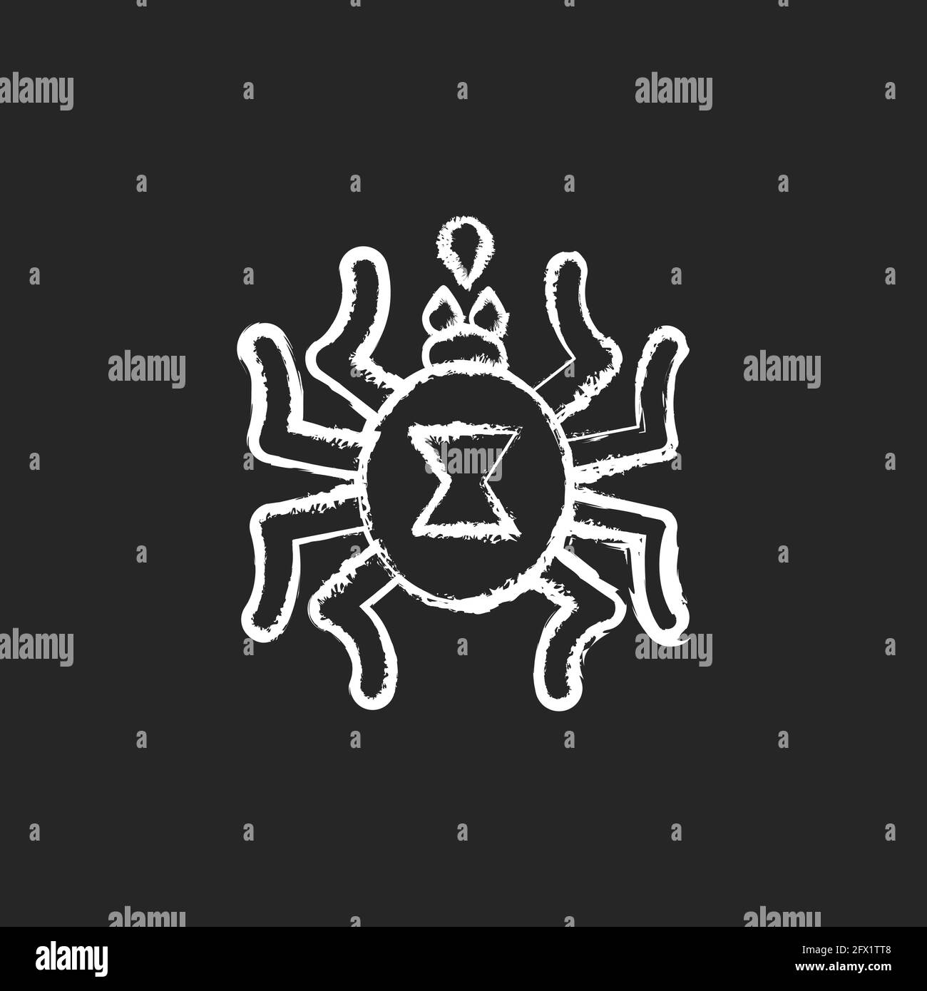 Venomous insects chalk white icon on black background Stock Vector