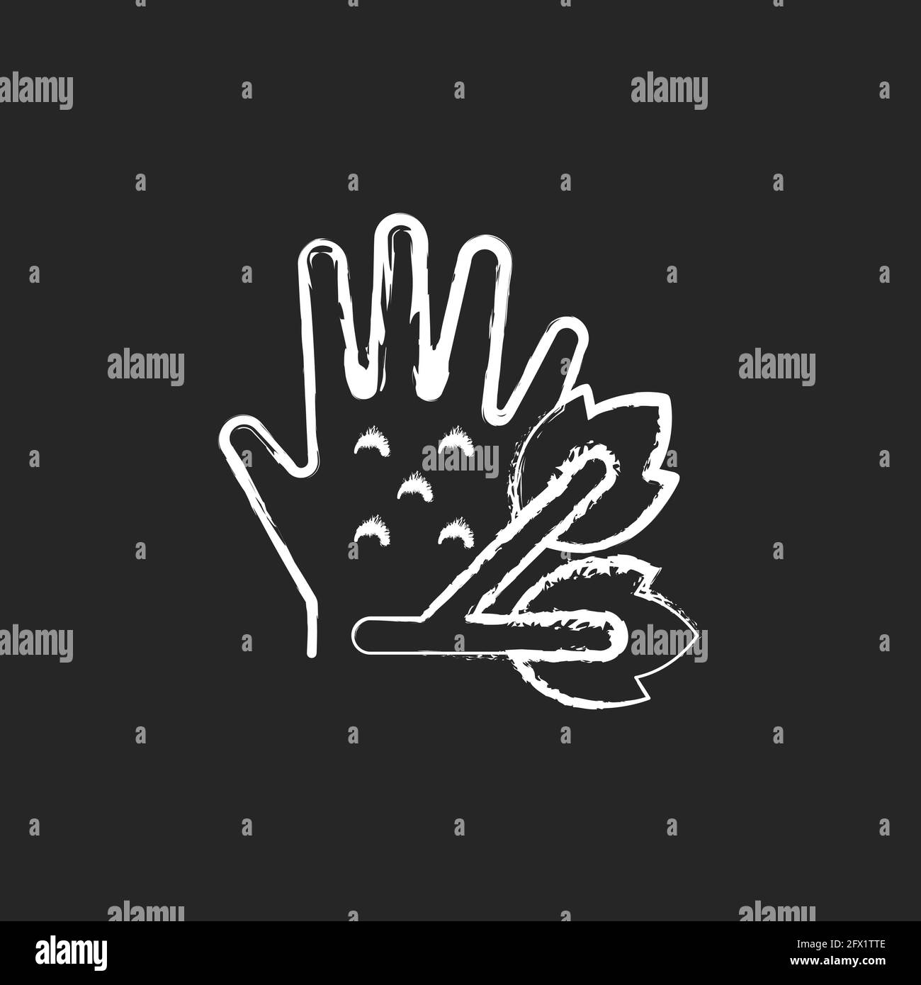 Plants chalk white icon on black background Stock Vector Image & Art ...
