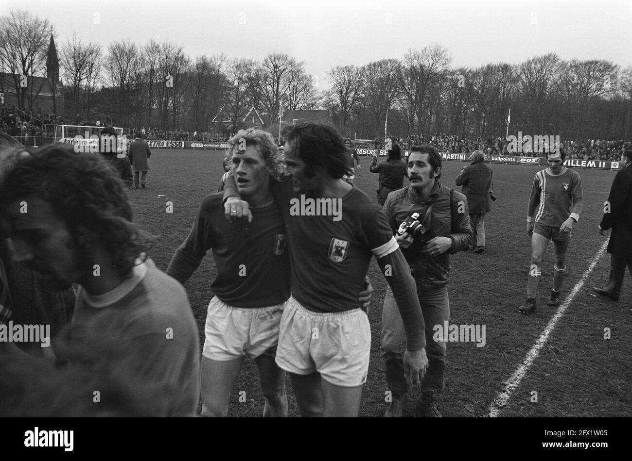 Nec against Ajax 1-3 (KNVB cup); game moments, 12 October 1975, sport,  soccer, The Netherlands, 20th century press agency photo, news to remember,  documentary, historic photography 1945-1990, visual stories, human history  of