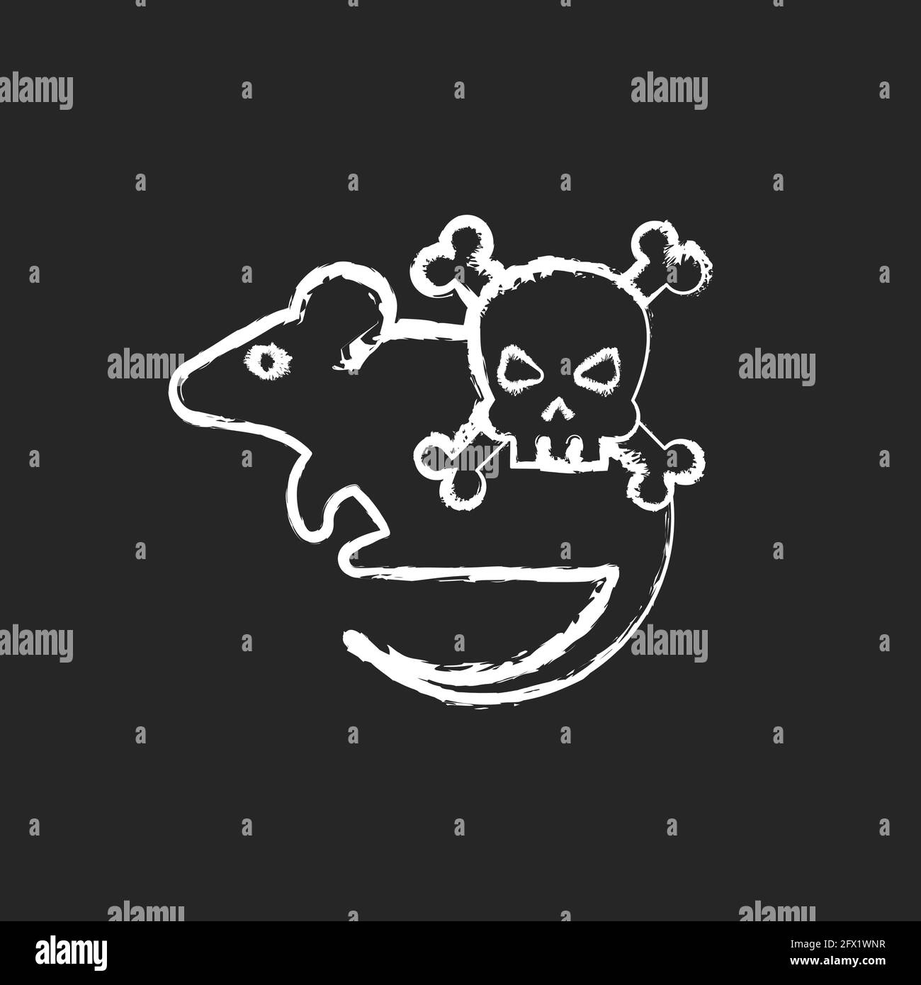 Animals chalk white icon on black background Stock Vector Image & Art ...