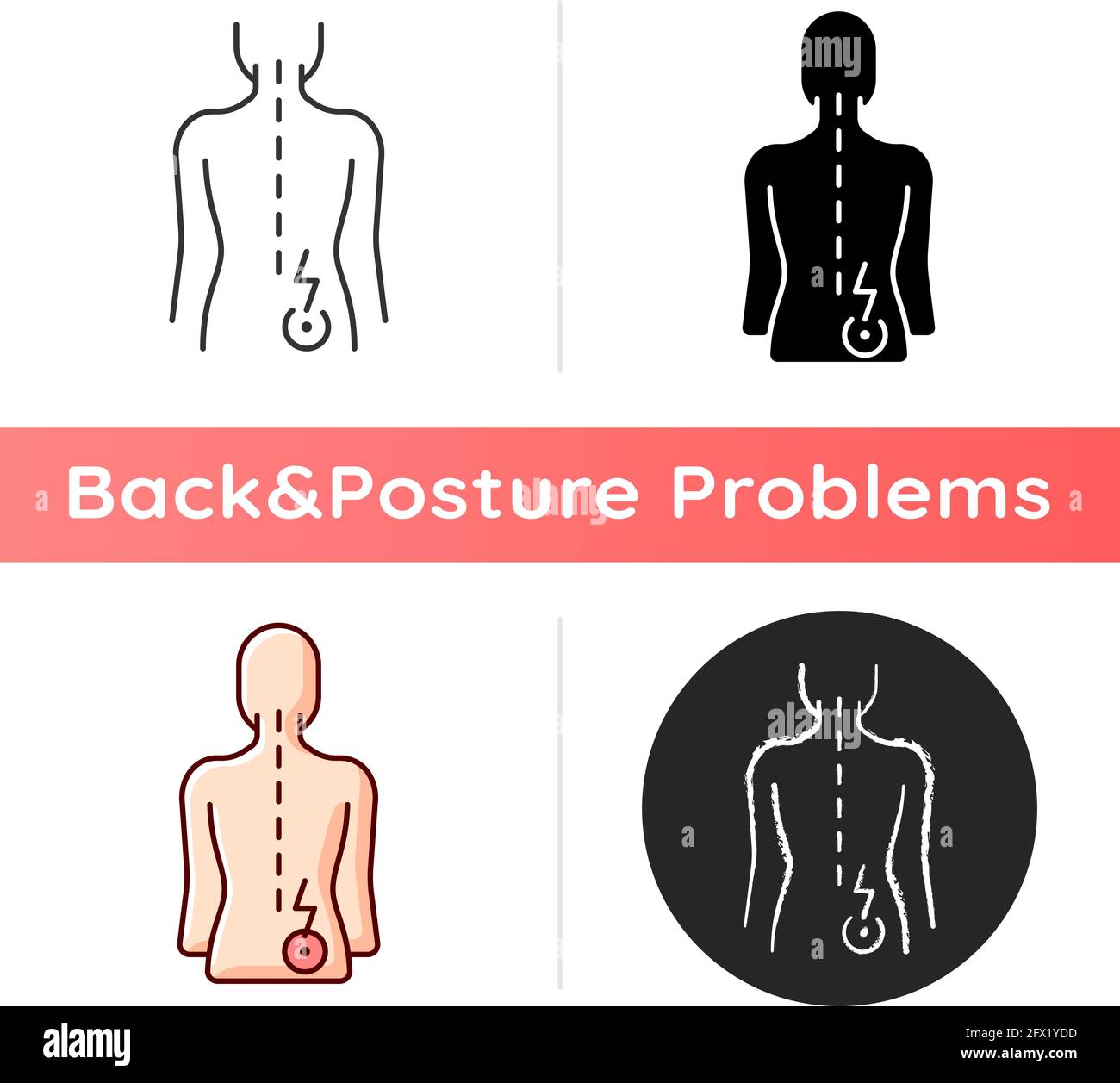 Lower right back pain icon Stock Vector Image & Art - Alamy