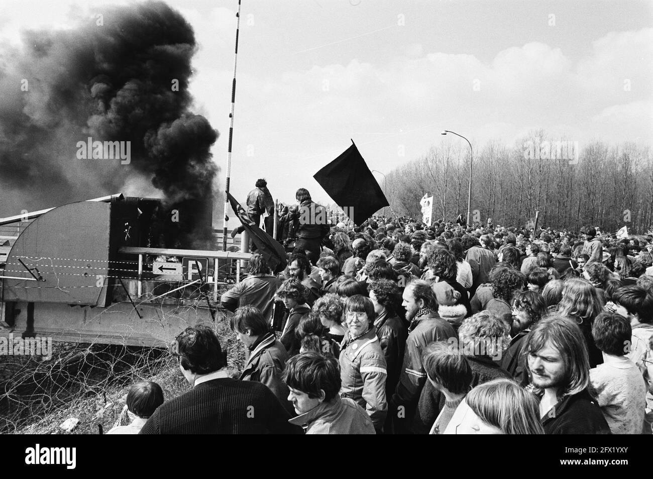 Last match in stadium Galgenwaard in Utrecht, FC Utrecht against PSV, game moments, 20 April 1981, sports, soccer, The Netherlands, 20th century press agency photo, news to remember, documentary, historic photography 1945-1990, visual stories, human history of the Twentieth Century, capturing moments in time Stock Photo
