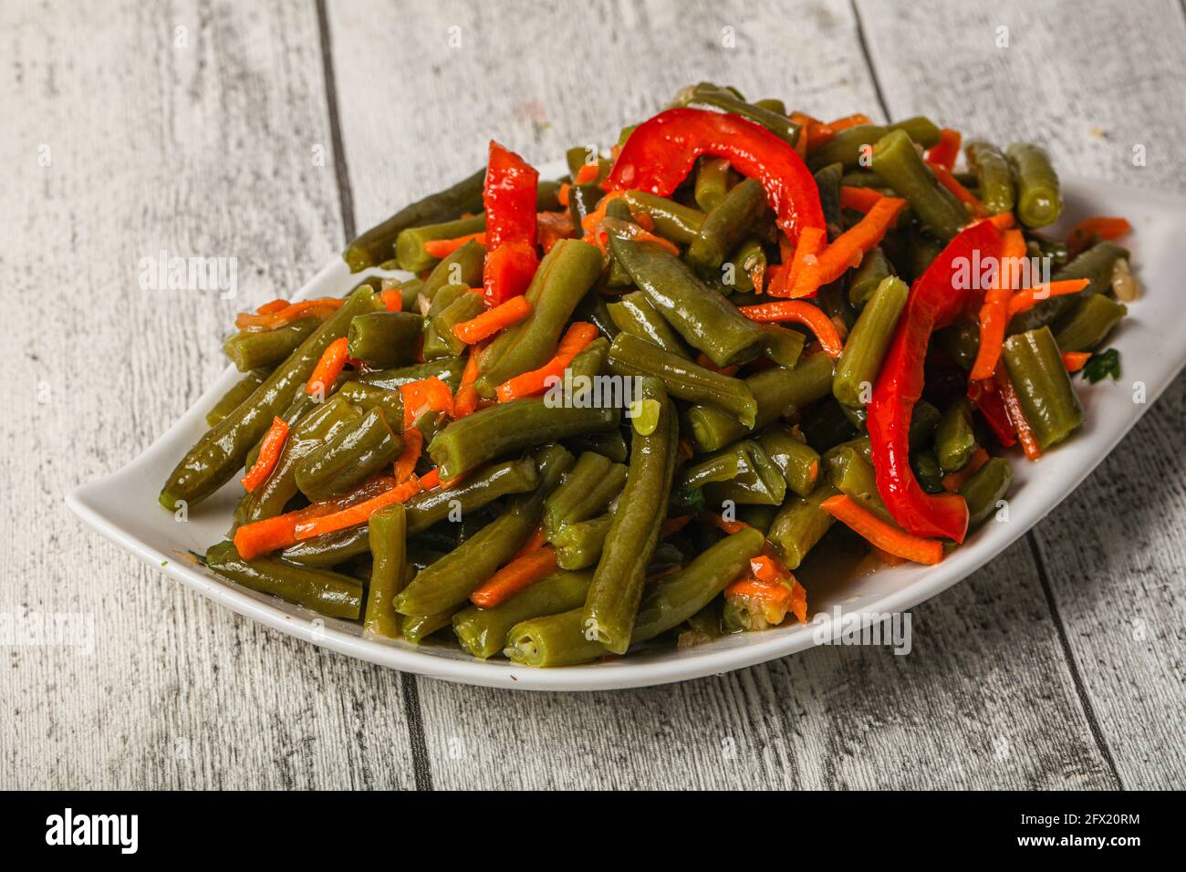 Pickled green bean with korean carrot and spices Stock Photo Alamy