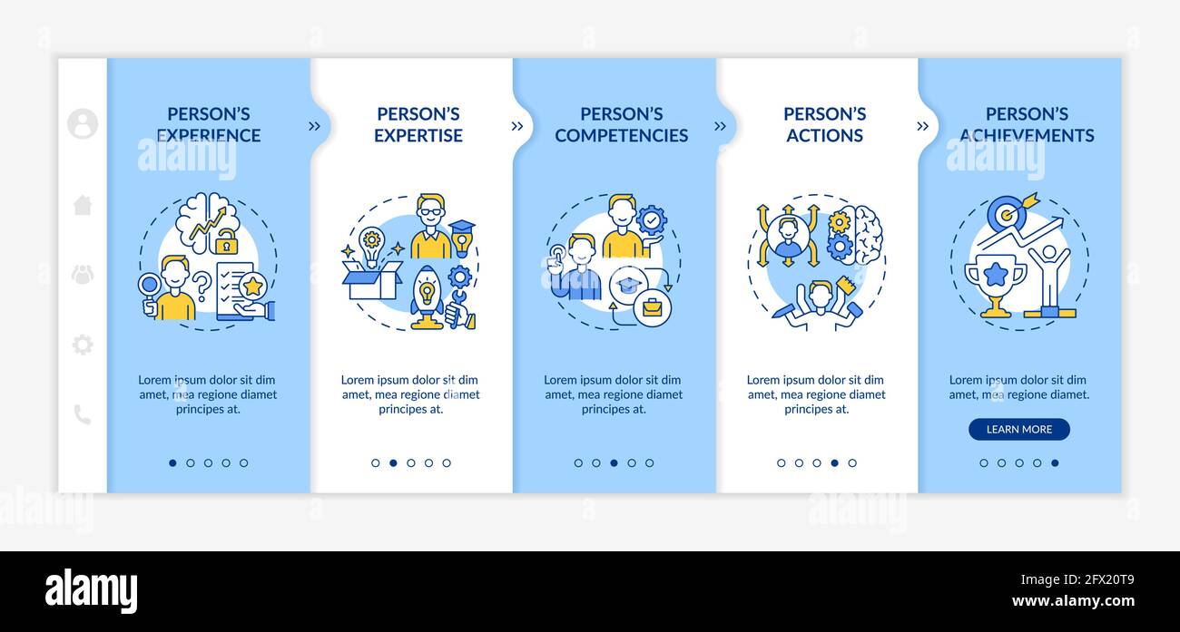 Personal brand components onboarding vector template Stock Vector