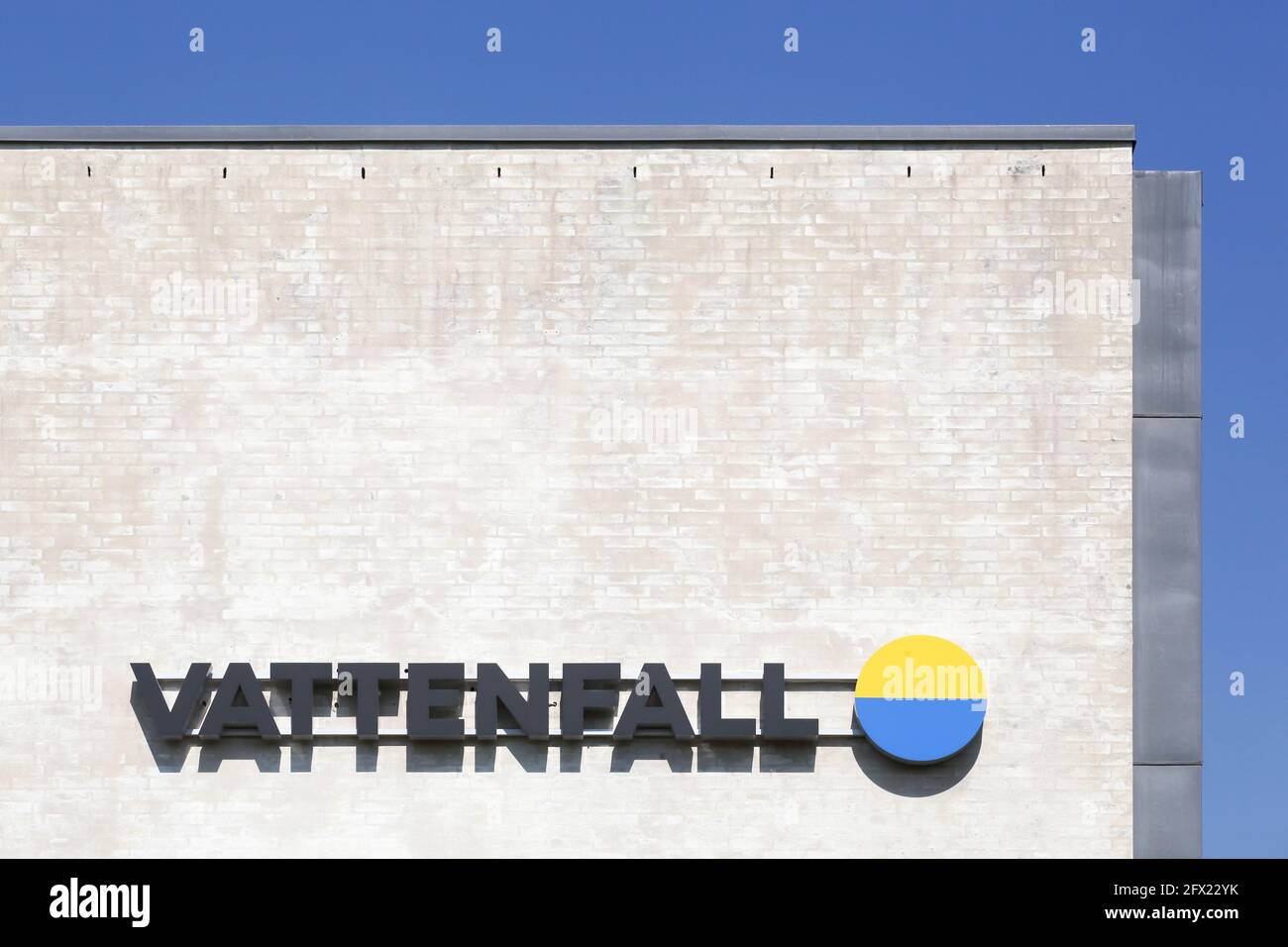 Kolding, Denmark - August 16, 2020: Vattenfall is a Swedish power company, wholly owned by the Swedish government Stock Photo