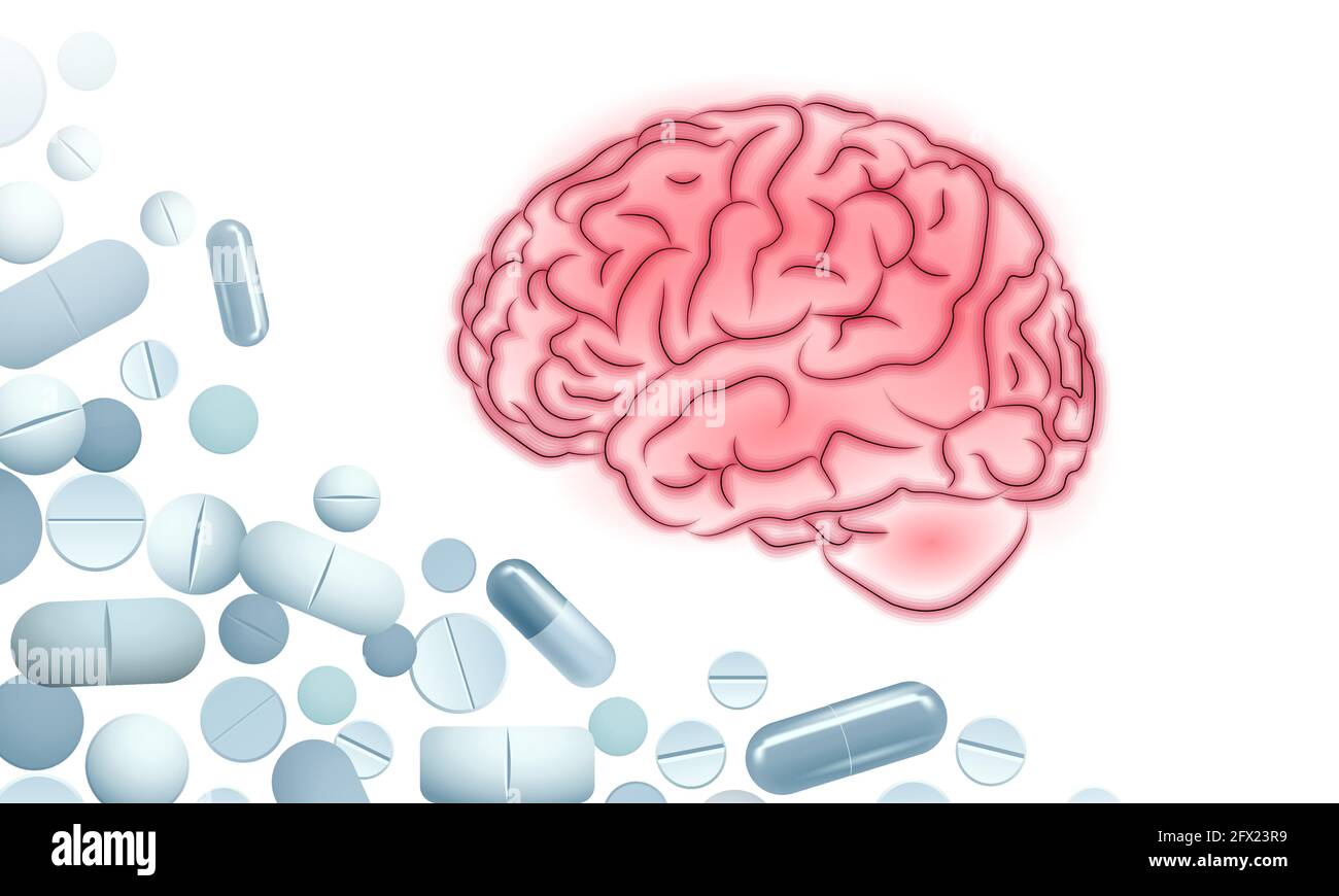 Human brain IQ smart business concept. E-learning nootropic drug supplement DNA medicine neuroscience braingpower. Brainstorm creative idea project Stock Vector