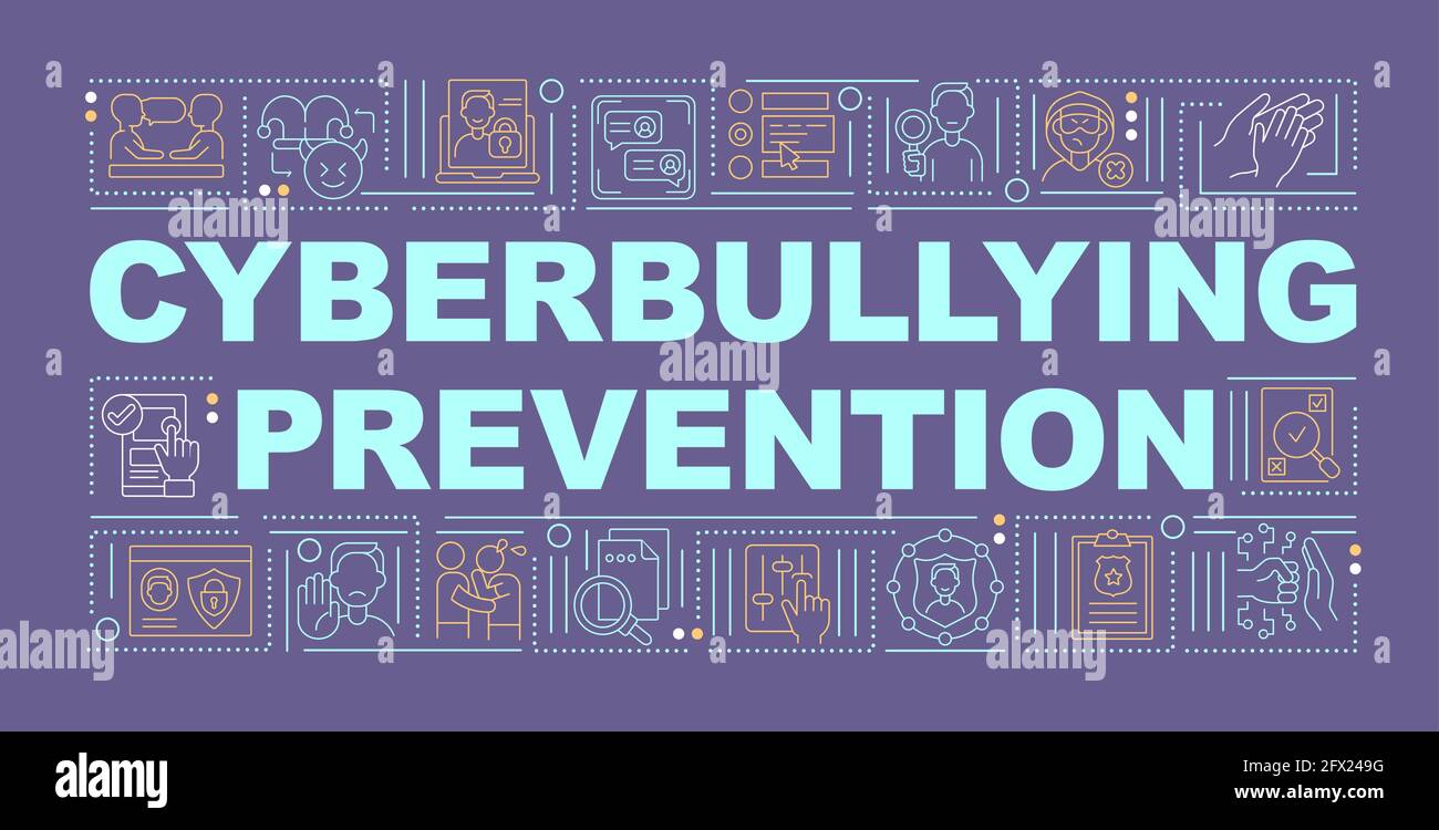 Cyberbullying prevention word concepts banner Stock Vector Image & Art ...