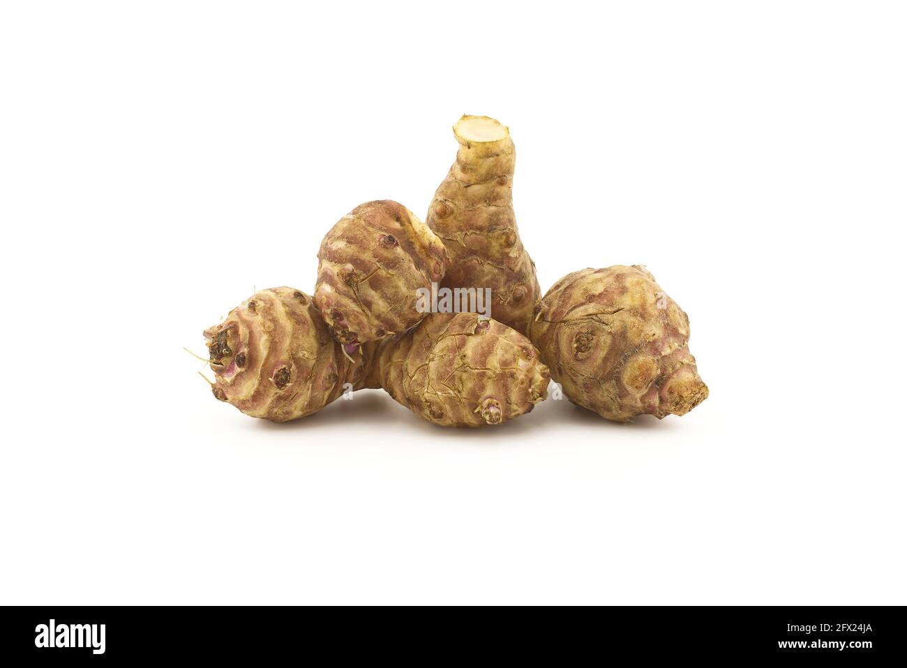 Jerusalem Artichoke (Sunchoke) isolated on white background Stock Photo