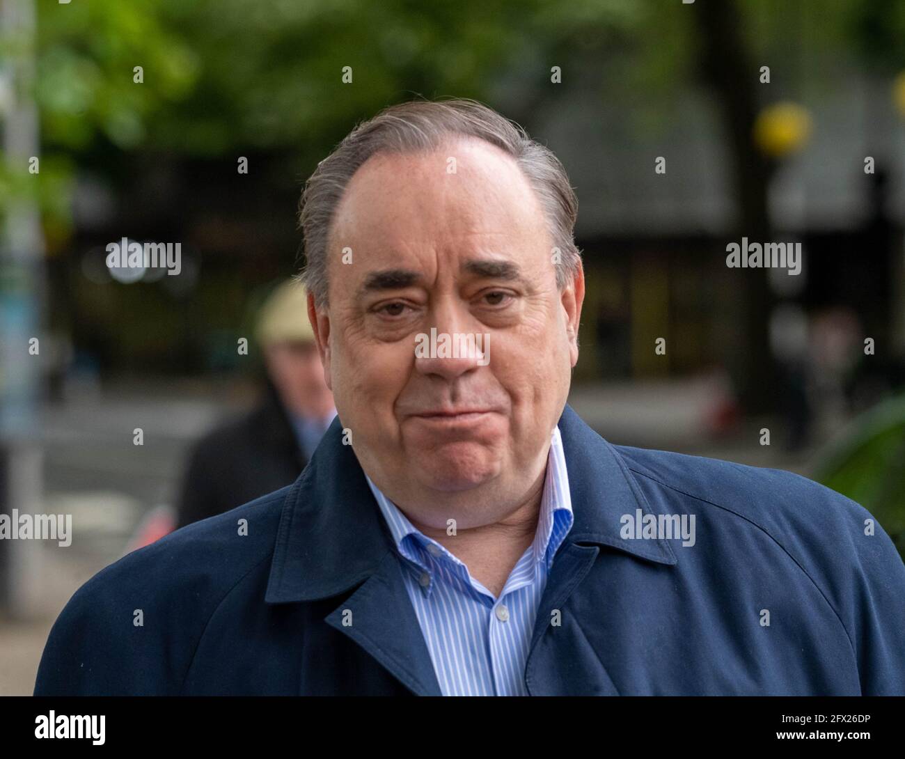 London, UK. 25th May, 2021. Alex Salmond, former Scottish Chief Minister, outside the Houses of Parliament Credit: Ian Davidson/Alamy Live News Stock Photo
