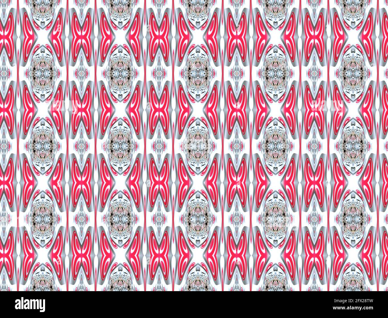 Interesting Background Pattern in red and chrome Stock Photo