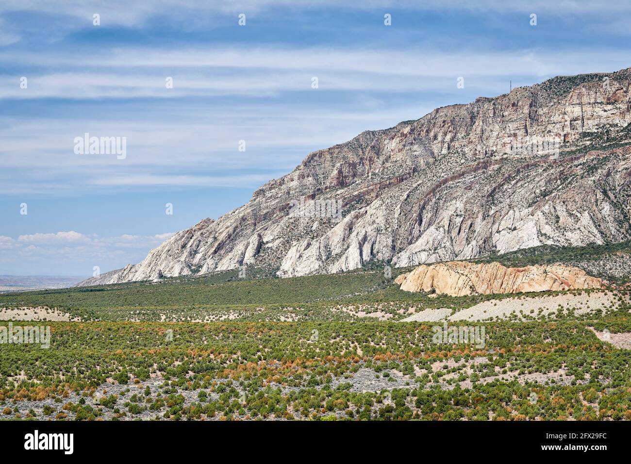 arid landscape of north western Colorado with prominent Cliff Ridge ...