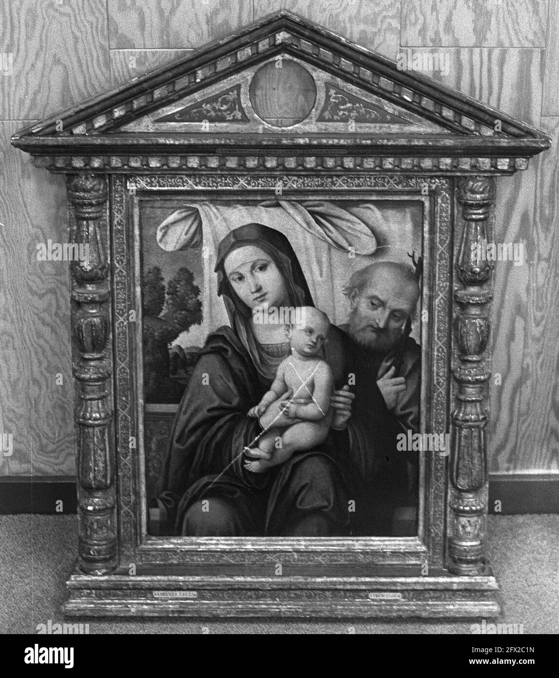 Lorenzo Costa - The Holy Family - damaged 1969 Stock Photo