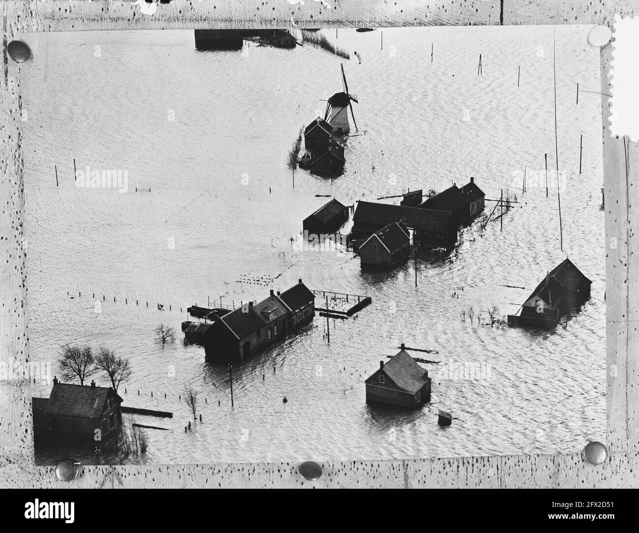 Aerial photograph. Schouwen-Duiveland, February 5, 1953, aerial photographs, floods, flooding, The Netherlands, 20th century press agency photo, news to remember, documentary, historic photography 1945-1990, visual stories, human history of the Twentieth Century, capturing moments in time Stock Photo