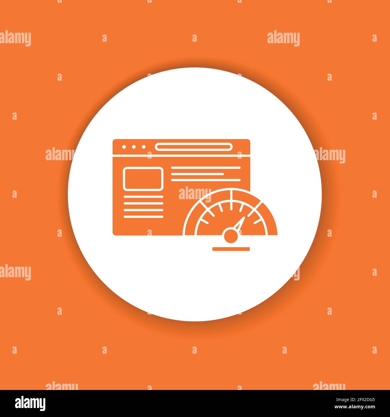 Web site speed optimization color glyph icon. Digital marketing sign. SEO symbol. Button for web page, mobile app, promo. Editable stroke. Stock Vector