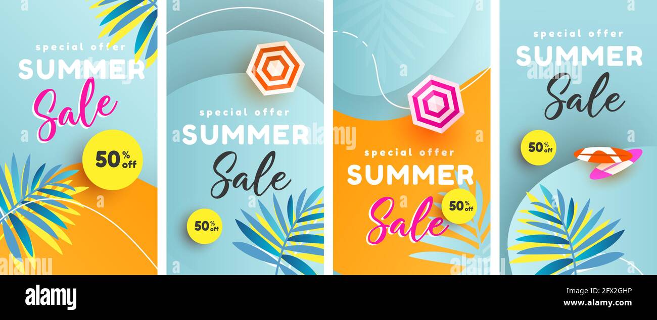 Trendy editable summer sale template 
