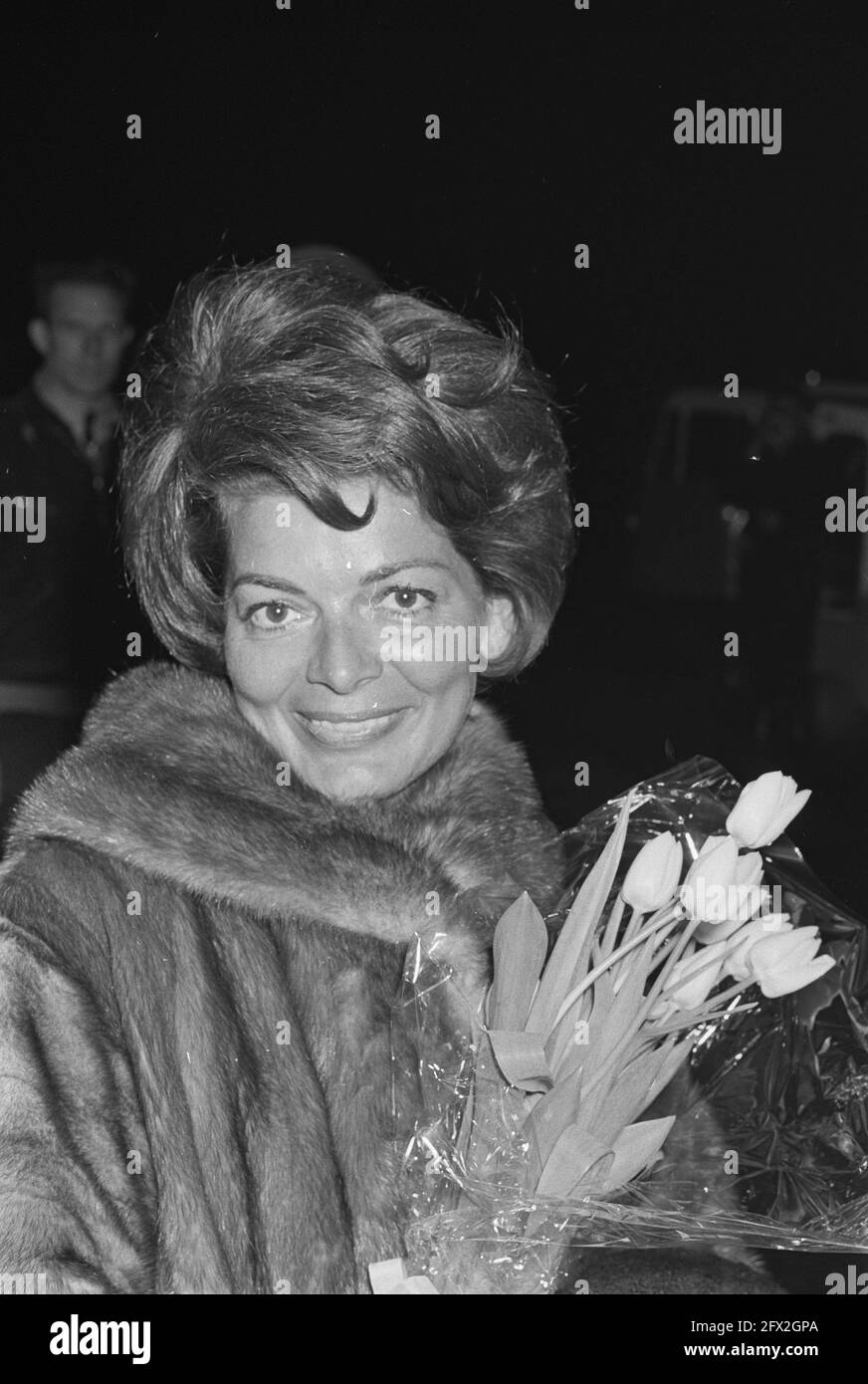Lys Assia back in the Netherlands. Lys Assia (head) nr. 7, 15 March 1963, The Netherlands, 20th century press agency photo, news to remember, documentary, historic photography 1945-1990, visual stories, human history of the Twentieth Century, capturing moments in time Stock Photo