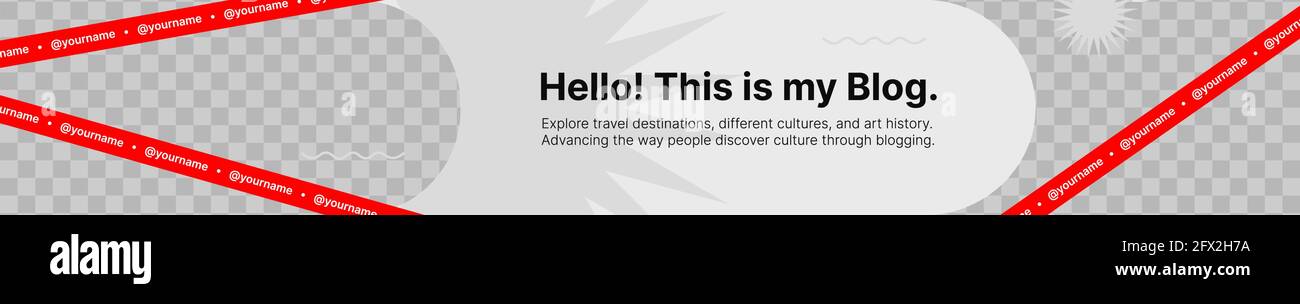 Horizontal Clean Header Template for your Blog with red tape. Put Your ...