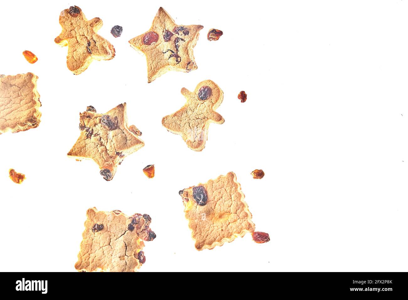 Cookies in different shapes, glutenfree, lactosefree, healthy dessert with dark chocolate and