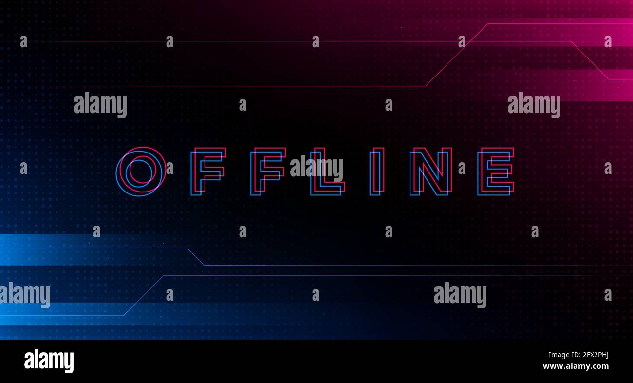 Glitch offline twitch banner. Offline title with distortion effect for  streaming screen. Stream gaming technology background. Vector Stock Vector  Image & Art - Alamy