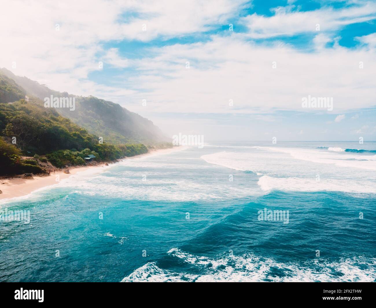 Drone view ocean waves sandy hi-res stock photography and images - Alamy