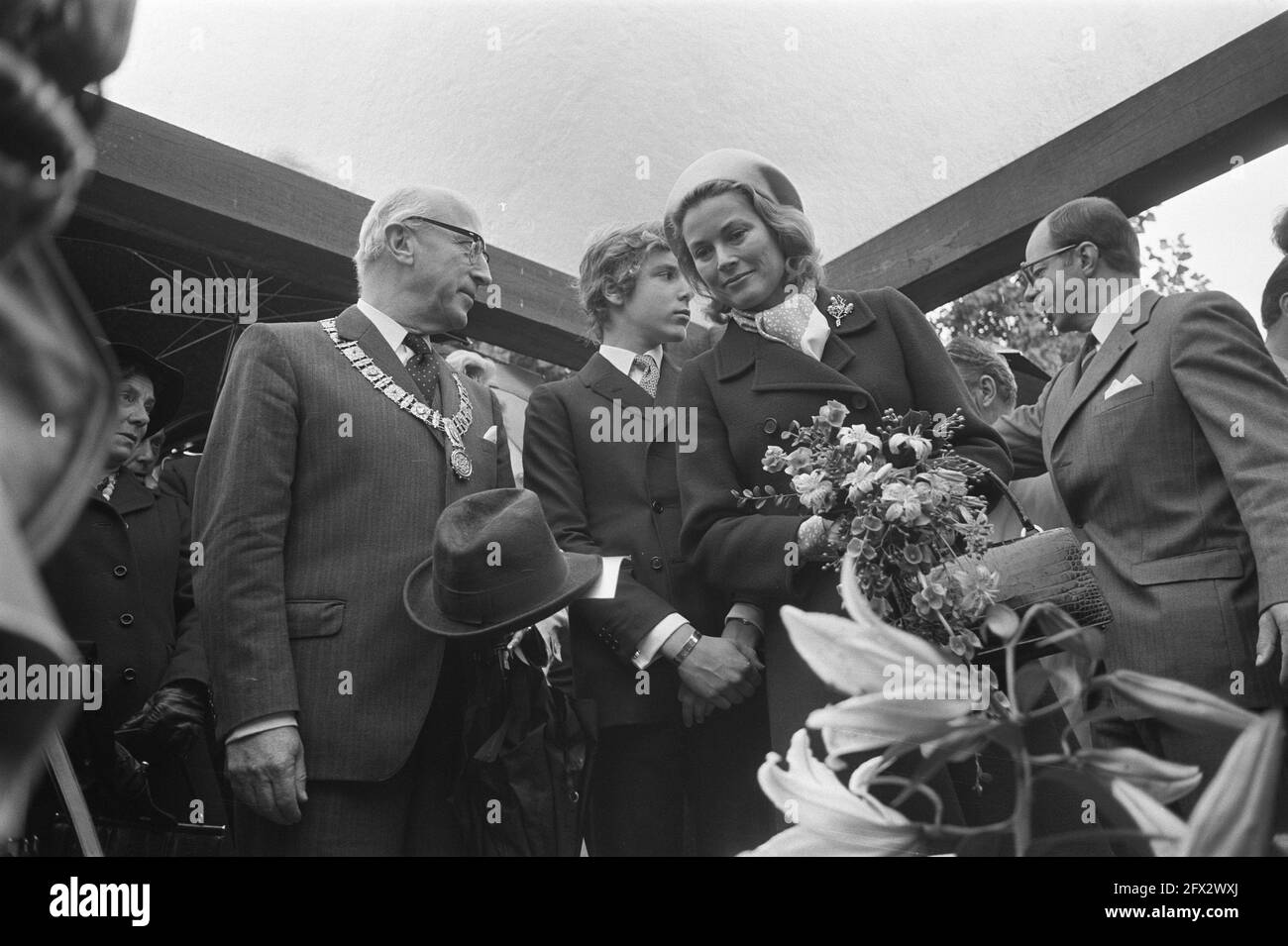 Princess Gracia of Monaco baptizes a lily at Floriade, September 16, 1972, lilies, princesses, The Netherlands, 20th century press agency photo, news to remember, documentary, historic photography 1945-1990, visual stories, human history of the Twentieth Century, capturing moments in time Stock Photo