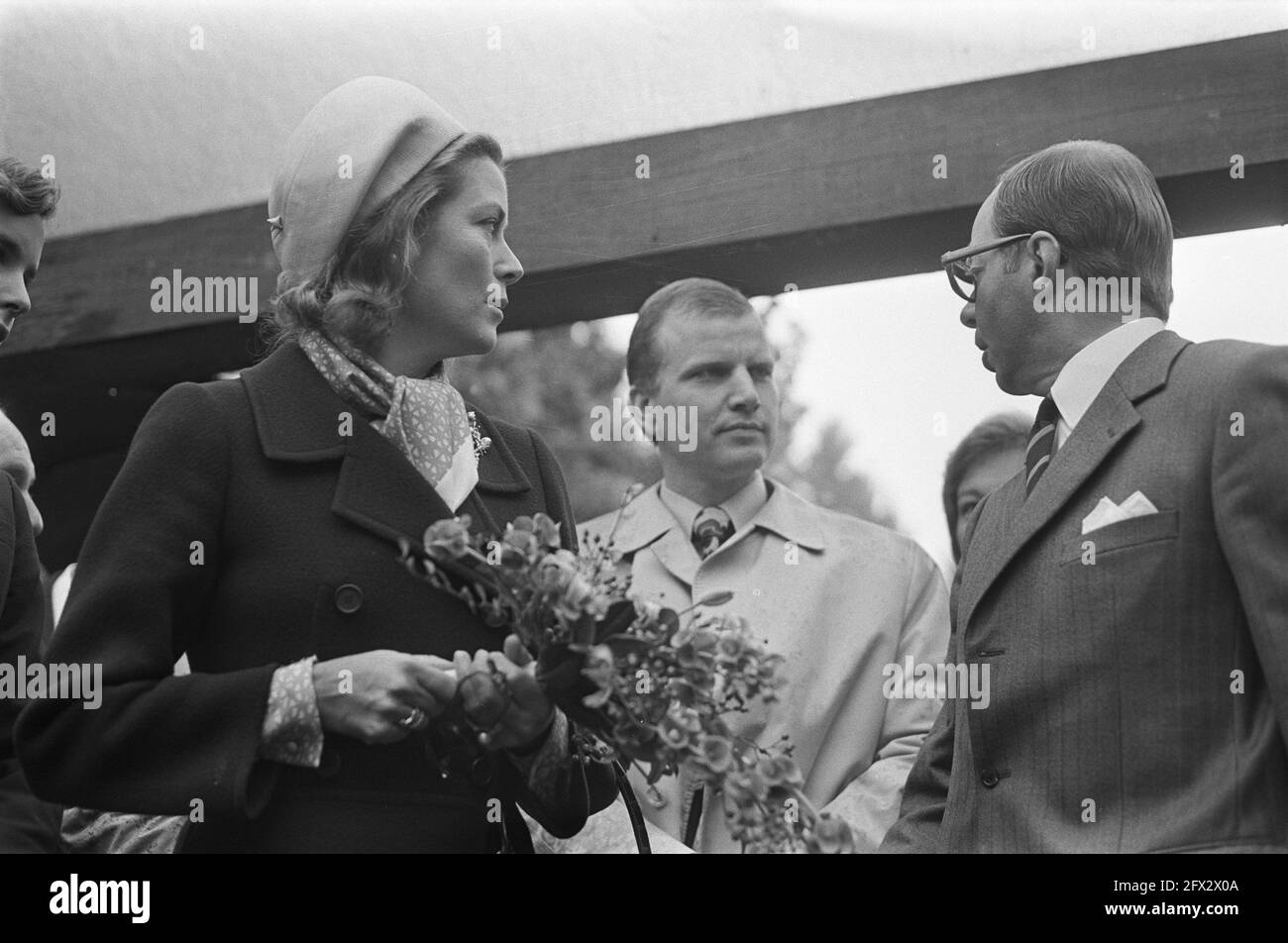 Princess Gracia of Monaco baptizes a lily at Floriade, September 16, 1972, lilies, princesses, The Netherlands, 20th century press agency photo, news to remember, documentary, historic photography 1945-1990, visual stories, human history of the Twentieth Century, capturing moments in time Stock Photo