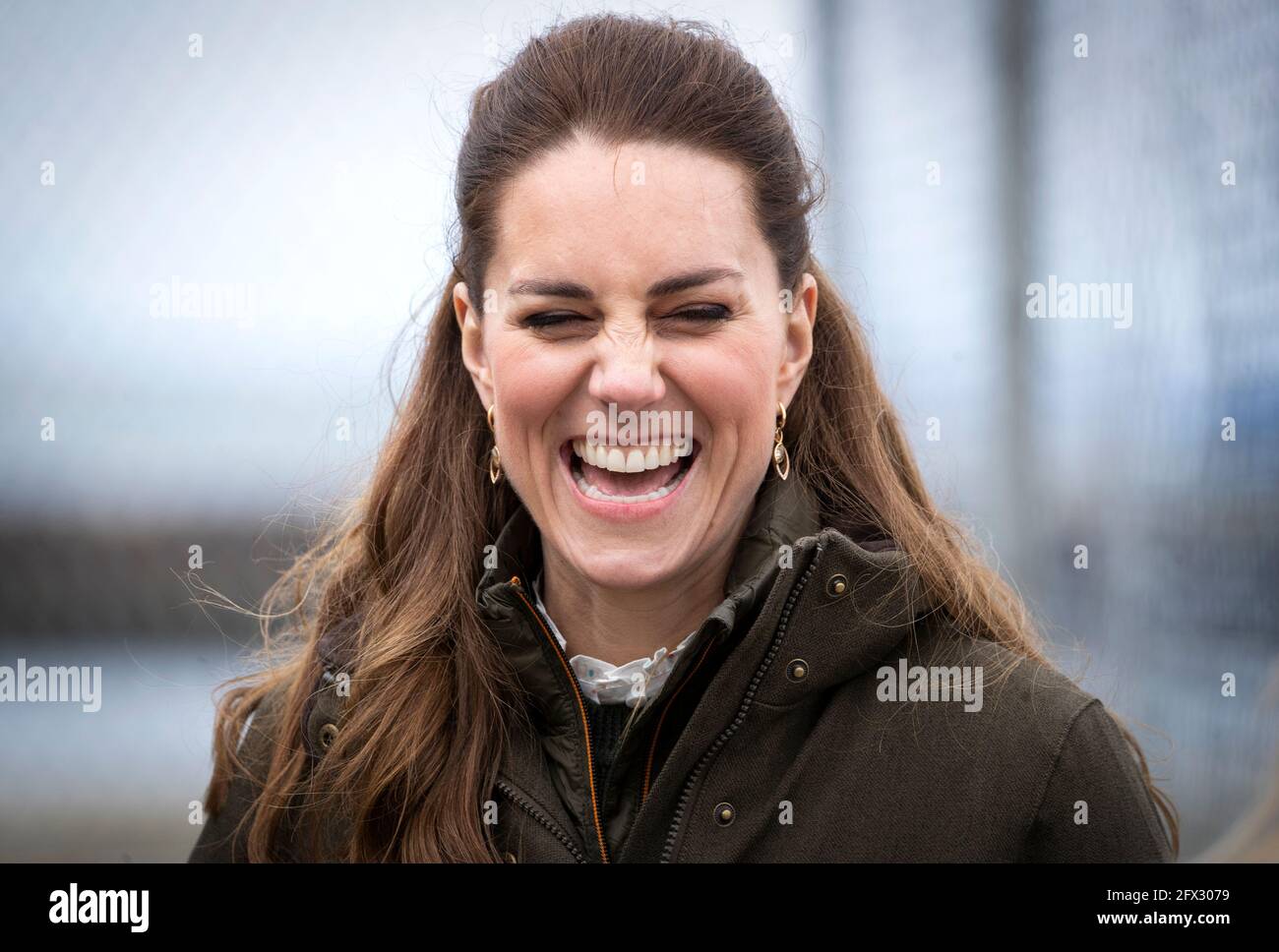 The Duchess of Cambridge during a visit to the European Marine Energy Centre in Kirkwall, Orkney, to learn about Orkney's push for carbon zero and hydrogen power. Picture date: Tuesday May 25, 2021. Stock Photo