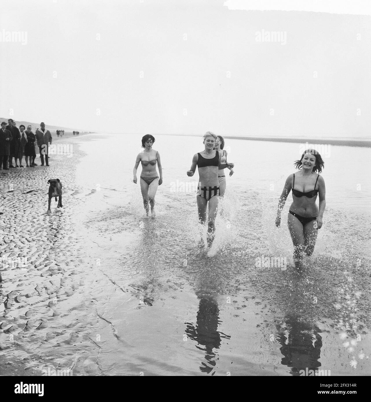 Girls in bikini in the sea at Zandvoort, 7 March 1965, BIKINIS, GIRLS,  beaches, The Netherlands, 20th century press agency photo, news to  remember, documentary, historic photography 1945-1990, visual stories,  human history