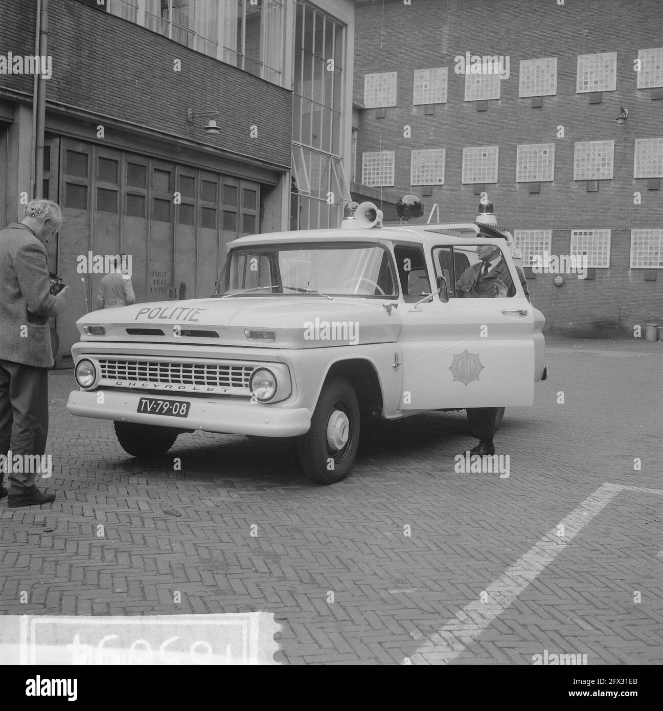 Amsterdam police new accident car demonstrated a new Chevrolet, June 23, 1964, cars, The Netherlands, 20th century press agency photo, news to remember, documentary, historic photography 1945-1990, visual stories, human history of the Twentieth Century, capturing moments in time Stock Photo