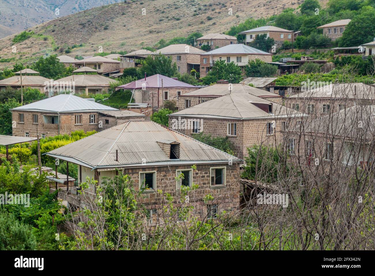 Houses of Areni village, Armenia Stock Photo