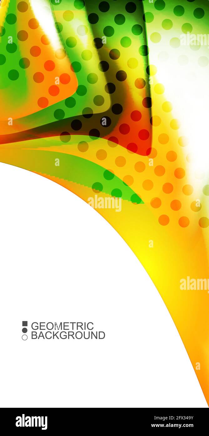 Geometric abstract background with waves in blurred colors Stock Vector