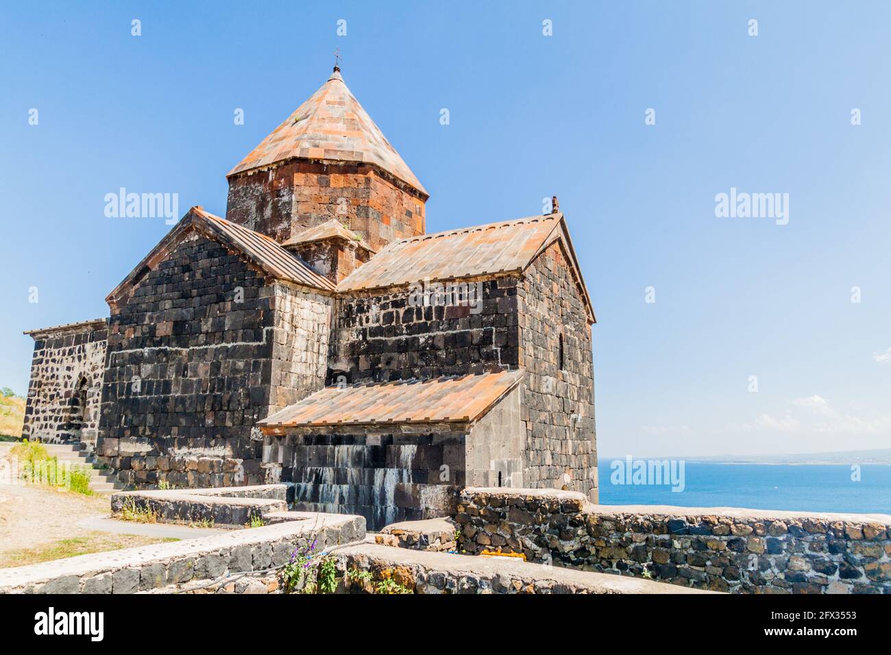 Sevanavank monastery on the coast of Sevan lake, Armenia Stock Photo