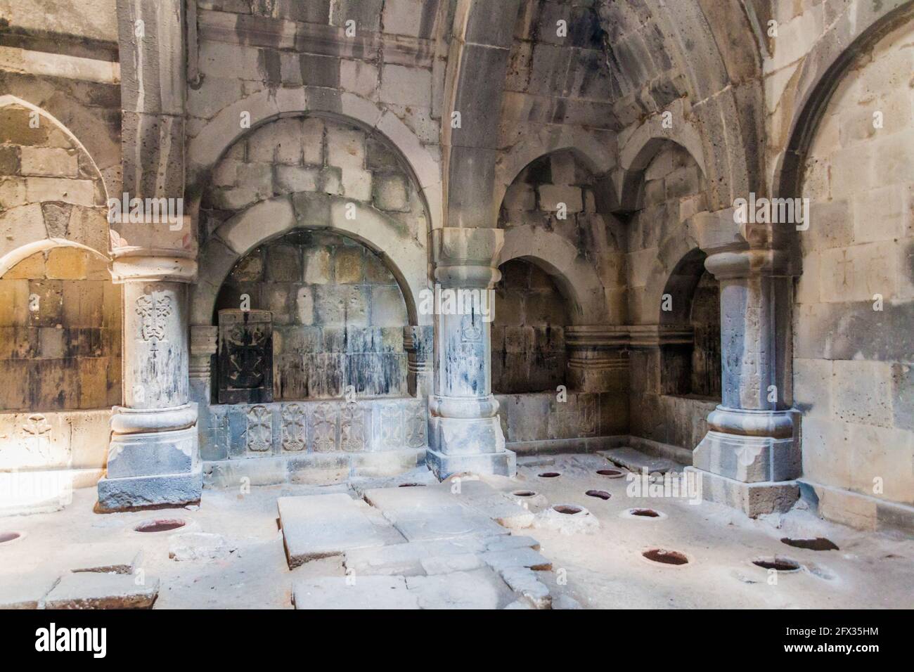 Interior of Haghpat monastery in northern Armenia Stock Photo