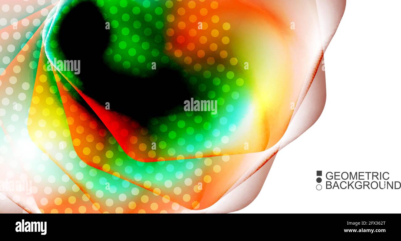 Geometric abstract background with waves in blurred colors Stock Vector