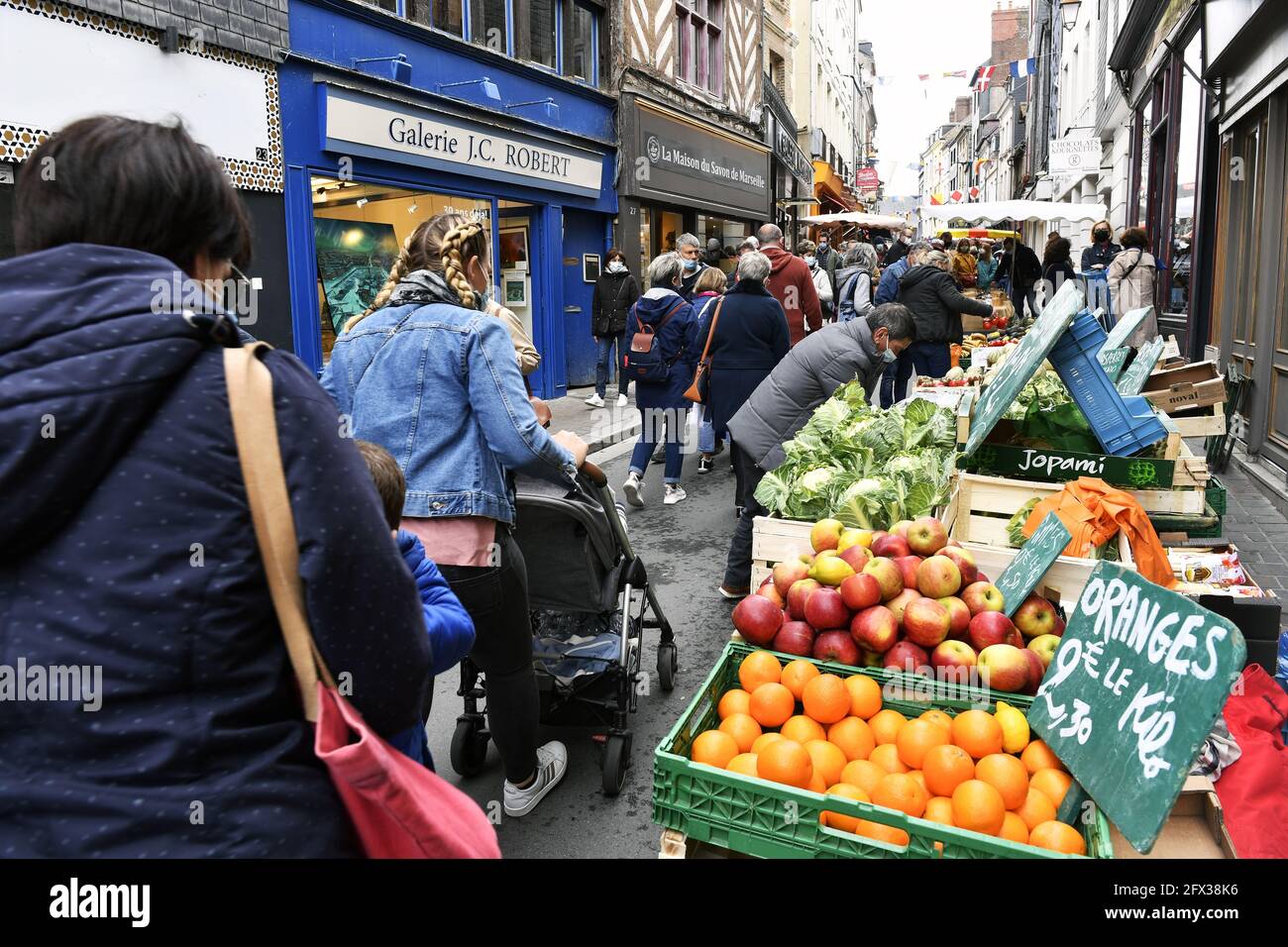Food Market in Honfleur Normandy France Stock Photo Alamy