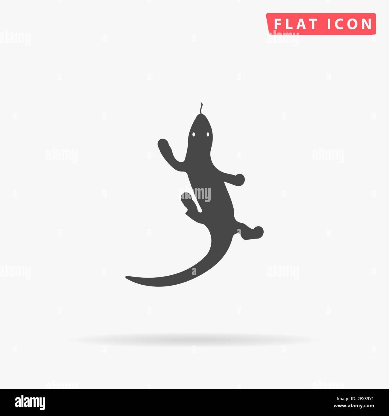 Lizard flat vector icon. Hand drawn style design illustrations Stock ...