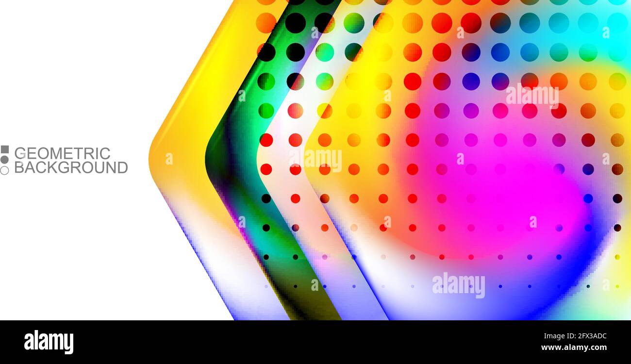 Geometric abstract background with waves in blurred colors Stock Vector