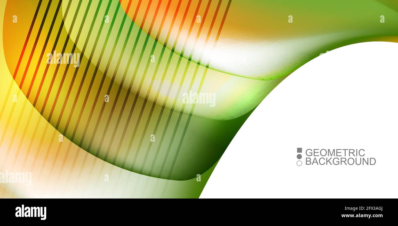 Geometric abstract background with waves in blurred colors Stock Vector