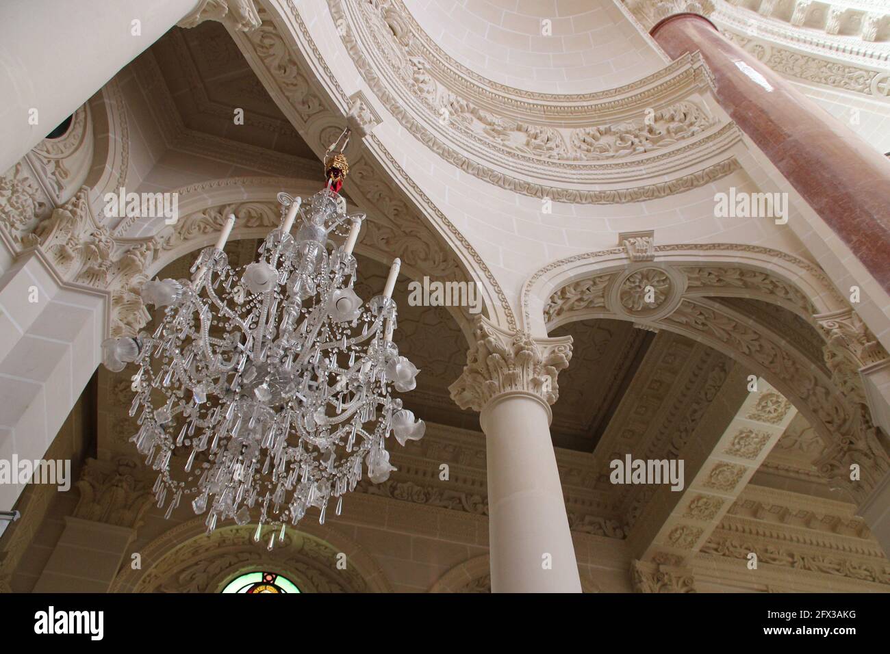 baroque church (notredamedumontcarmel) in valletta (malta Stock