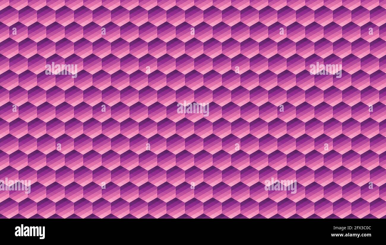 Abstract background of purple hexagons Stock Vector