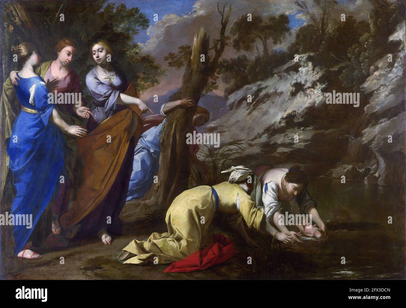 Antonio de Bellis. The Finding of Moses by Antonio de Bellis (c. 1616–c. 1656), oil on canvas, 1645-55 Stock Photo