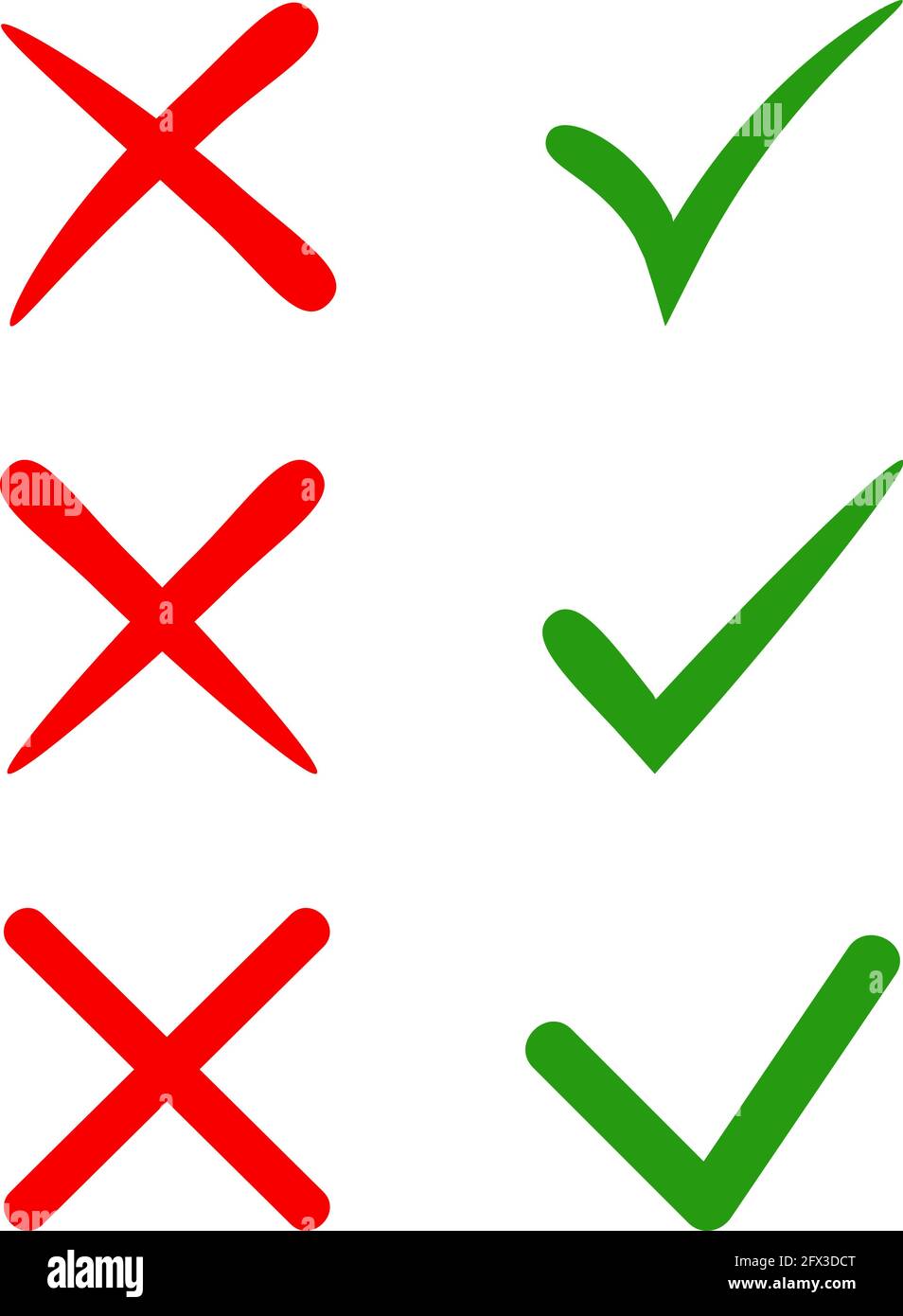 Check Mark And Cross Icons Green Check Mark And Red Cross Tick And Cross  Signs Approved And Rejected Symbol Vector Illustration Stock Illustration -  Download Image Now - iStock