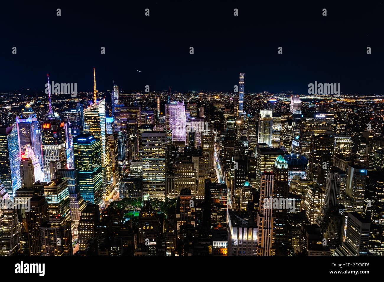 New York City, USA - June 25, 2018: High angle view of the skyline of ...