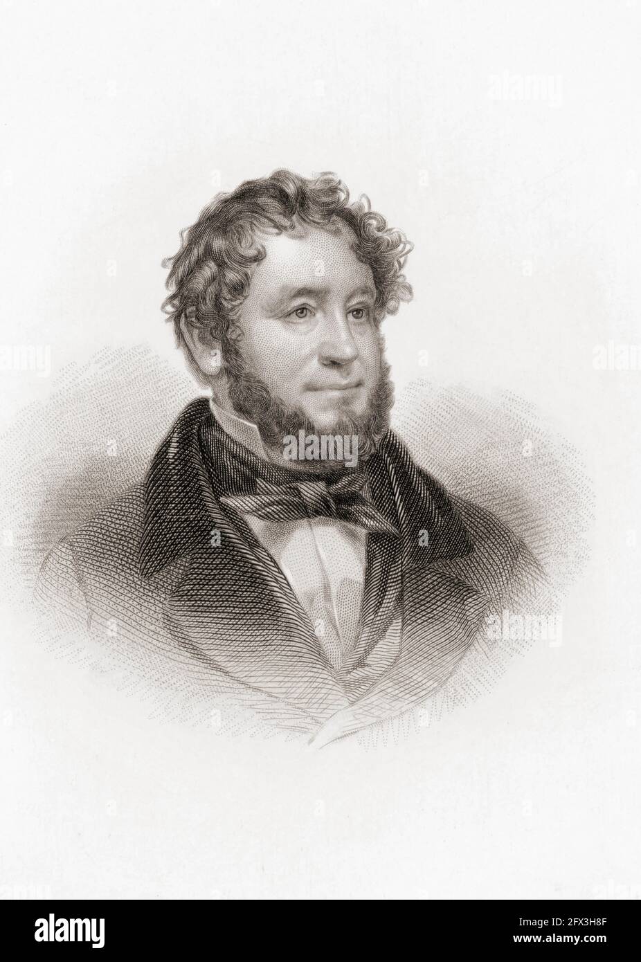 George Pope Morris, 1802 – 1864.  American editor, poet, and songwriter.  His song, Woodman, Spare That Tree, adapted from his poem The Oak, was published in 1837.  It is still occasionally quoted by environmentalists.  After a work by Charles Loring Elliot. Stock Photo