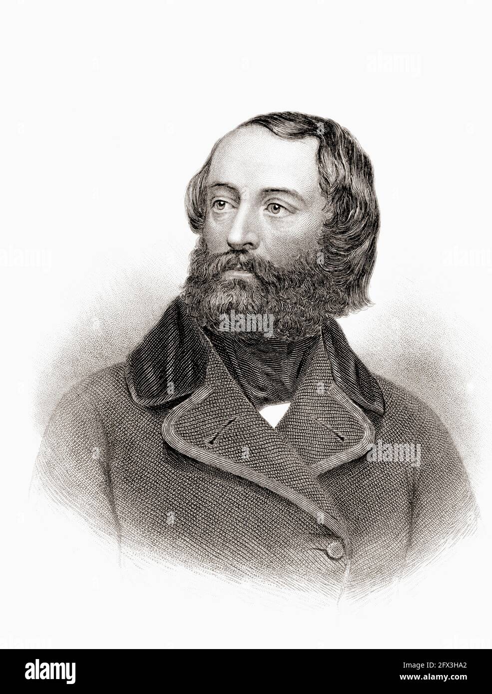 Elisha Kent Kane, 1820 - 1857. American Arctic explorer and physician.  After a photogaph by Mathew Brady. Stock Photo