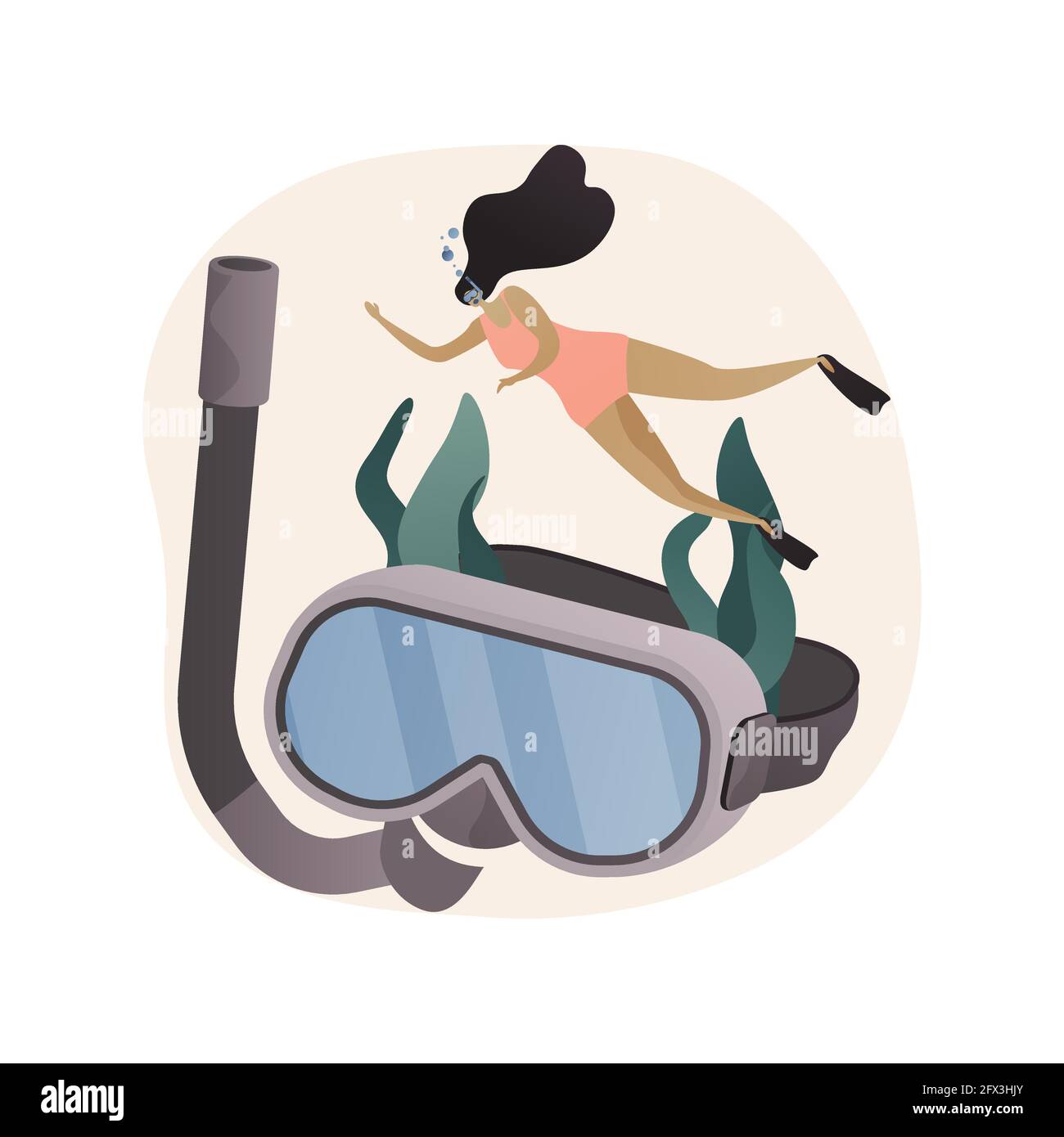 Snorkeling abstract concept vector illustration Stock Vector Image