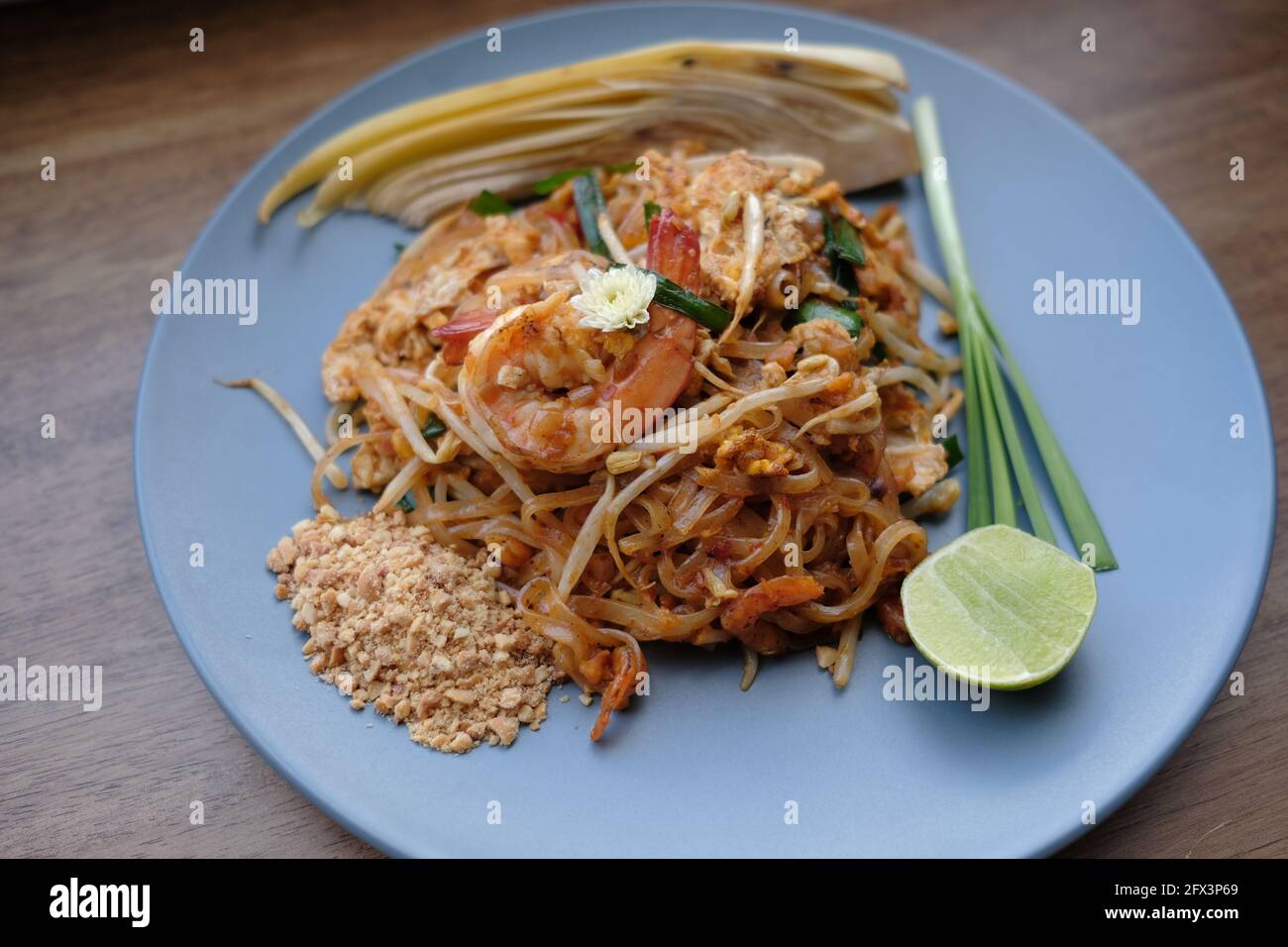 Tasty Pad Thai (Thai Dish) Stock Photo
