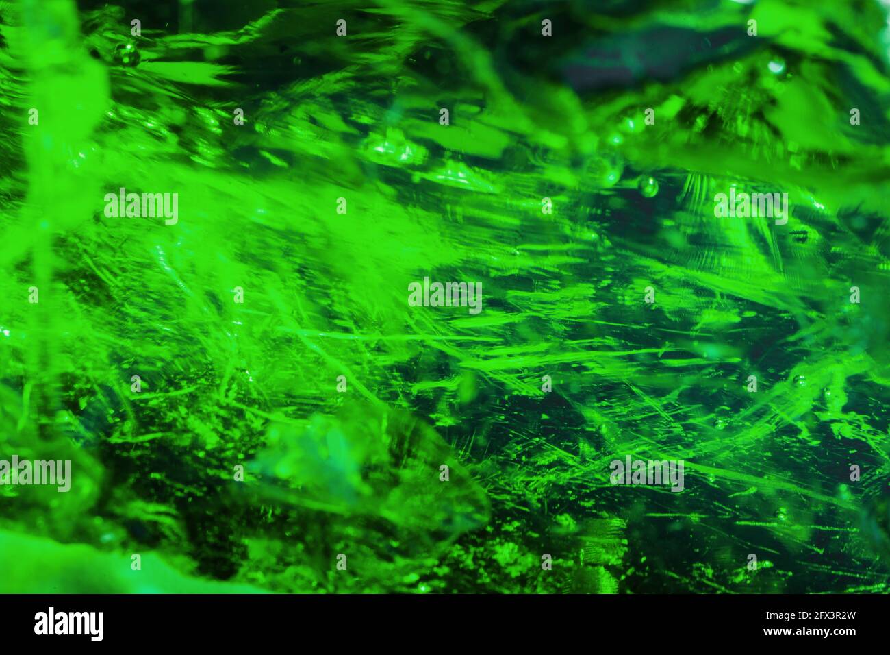 Abstract green crystal texture as the background. Full screen Stock Photo
