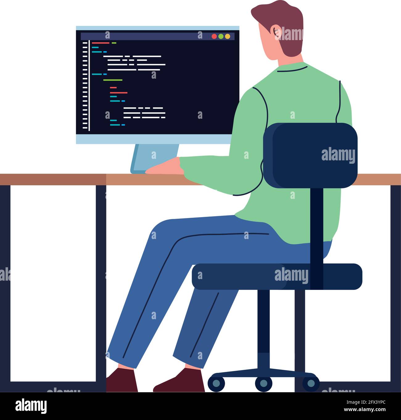 programmer working with computer Stock Vector Image & Art - Alamy